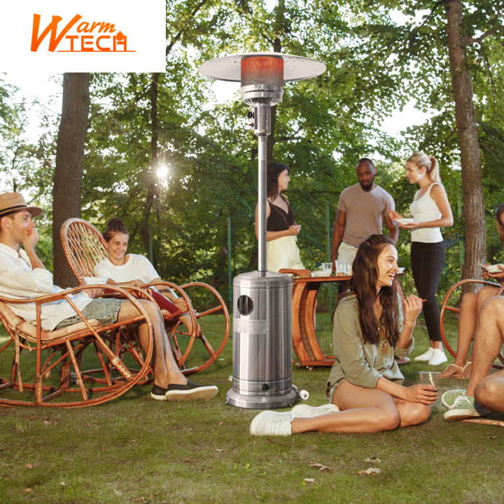 Chauffage de terrasse au gaz 13Kw en inox avec roues