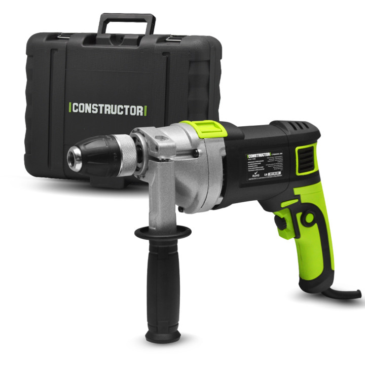 Perceuse à percussion 850W - Mandrin Auto. 13mm - Carter en métal - Régulateur de vitesse électronique