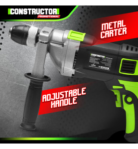 Perceuse à percussion 850W - Mandrin Auto. 13mm - Carter en métal - Régulateur de vitesse électronique