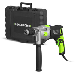 Perceuse à percussion 1050W mandrin auto. 13mm - 2 Vitesses - Carter Métal - Coffret inclus