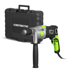 Perceuse à percussion 1050W mandrin auto. 13mm - 2 Vitesses - Carter Métal - Coffret inclus