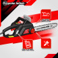 Tronçonneuse électrique 2000W - Guide 46cm Oregon - Vitesse 12.1 m/s