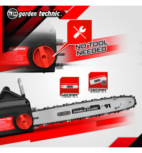 Tronçonneuse électrique 2000W - Guide 46cm Oregon - Vitesse 12.1 m/s