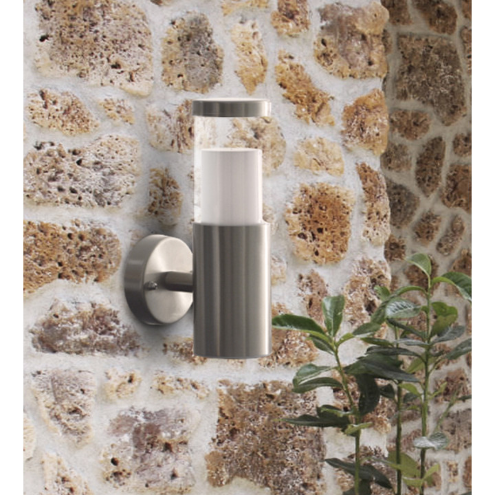 Applique murale extérieure Inox LED 7W + Bluetooth - Lumière blanc froid 6000K - IP44