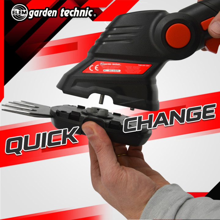 Cisaille - taille haies 3.6v lithium - Batterie et cable de chargement fournis -  Elem Garden