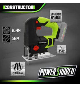 Scie sauteuse pendulaire sans fil max 20V sans batterie - Constrctor