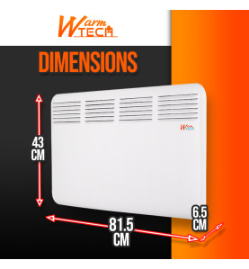 Chauffage mural 2000W - 4 modes - Thermostat électronique - Timer 24H - Warm Tech