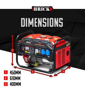 Groupe électrogène max 2800W - Essence - 2 prises - AVR - Brick