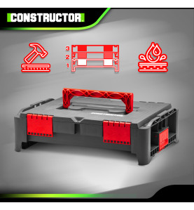 Boîte à outils empilable en plastique 46.4x33.5x14.2cm - Constructor