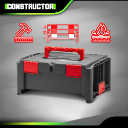 Boîte à outils empilable en plastique 46.4x33.5x21.2cm - Constructor