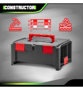 Boîte à outils empilable en plastique 46.4x33.5x21.2cm - Constructor