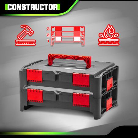 Lot de 2 coffrets empilables BEPS1 - Constructor