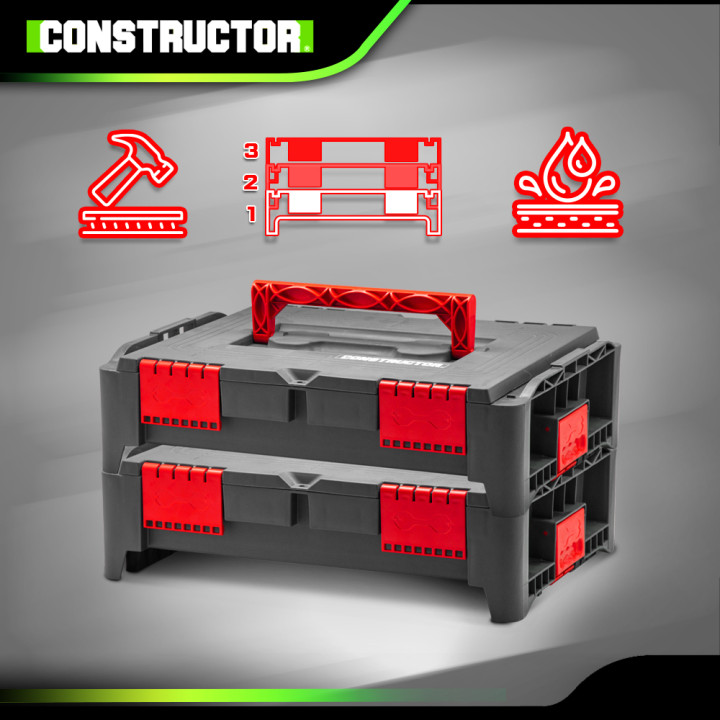 Lot de 2 coffrets empilables BEPS1 - Constructor