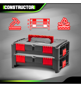 Lot de 2 coffrets empilables BEPS1 - Constructor