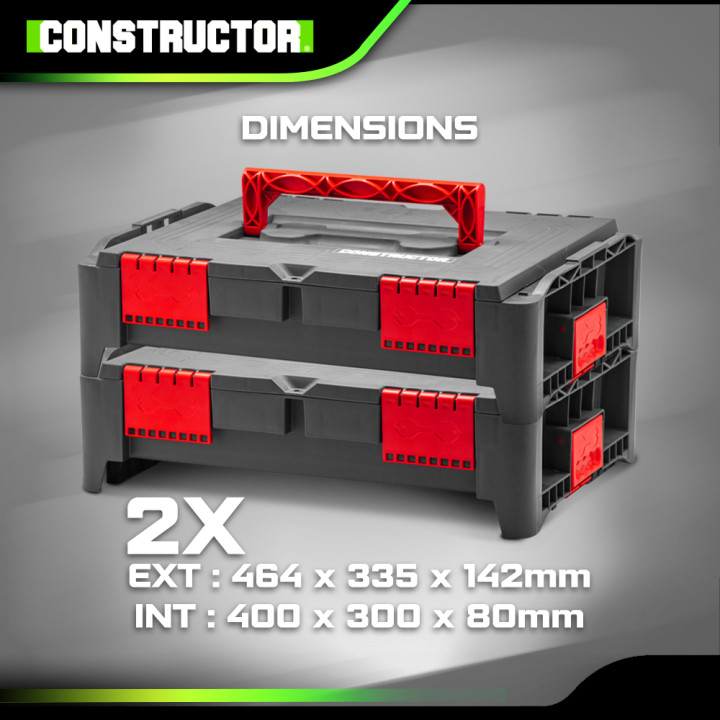 Lot de 2 coffrets empilables BEPS1 - Constructor