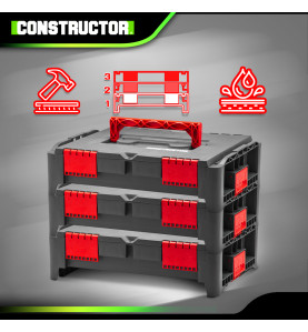 Lot de 3 coffrets empilables BEPS1 - Constructor
