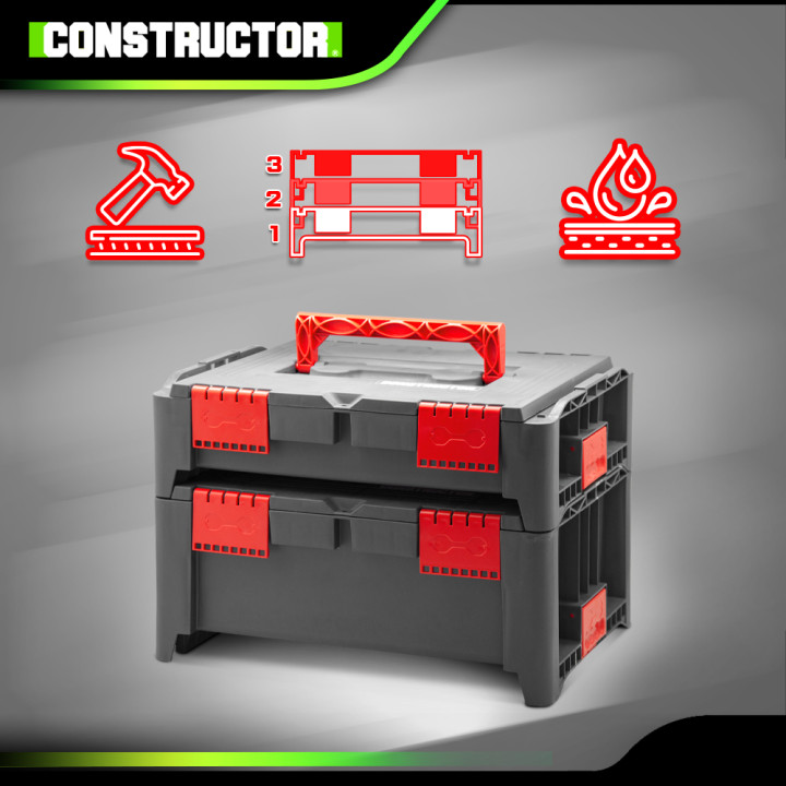 Lot de 2 coffrets empilables BEPS1 + BEPS2 - Const