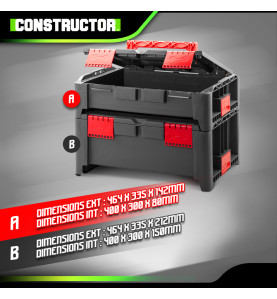 Lot de 2 coffrets empilables BEPS1 + BEPS2 - Const