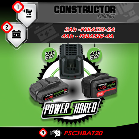Kit 2 machines sans fil 20V(visseuse à chocs et visseuse percussion) + coffret - Constructor
