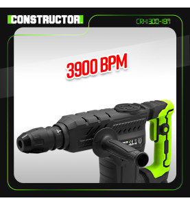 Marteau piqueur 1300W - 18 J - 3900 coups/minute - Constructor