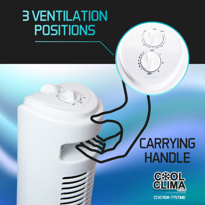 Ventilateur colonne 45W avec timer - Cool clima