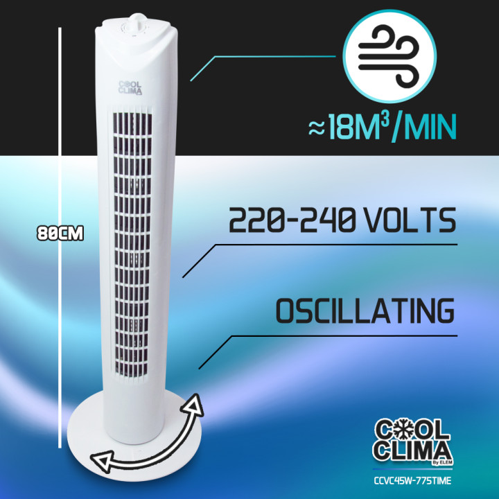Ventilateur colonne 45W avec timer - Cool clima