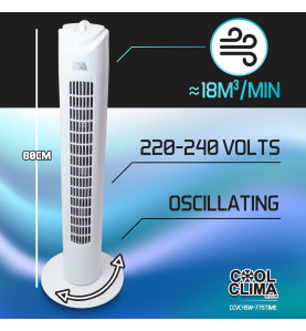 Ventilateur colonne 45W avec timer - Cool clima