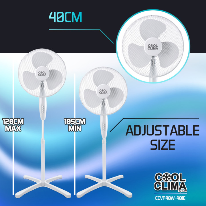 Ventilateur sur pied 45W - 40cm - Cool clima