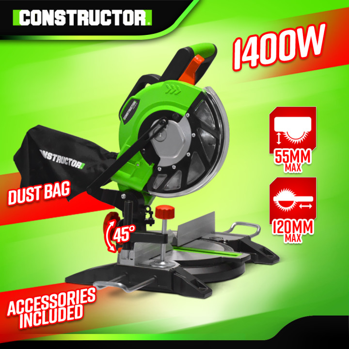 Scie à onglet 1400w - Lame 210mm 24 dents  - Constructor