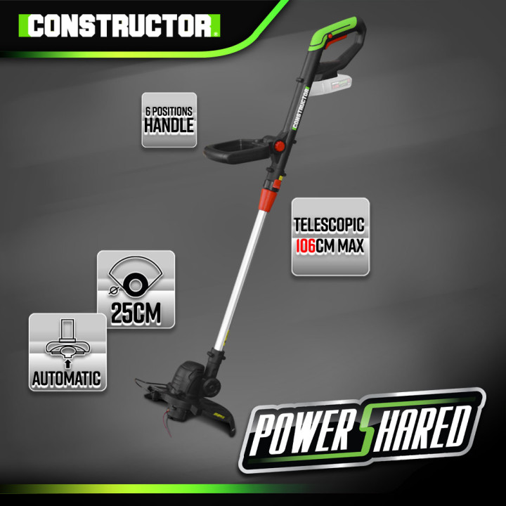 Coupe bordures 20V MAX sans batterie - Manche téléscopique - Constructor