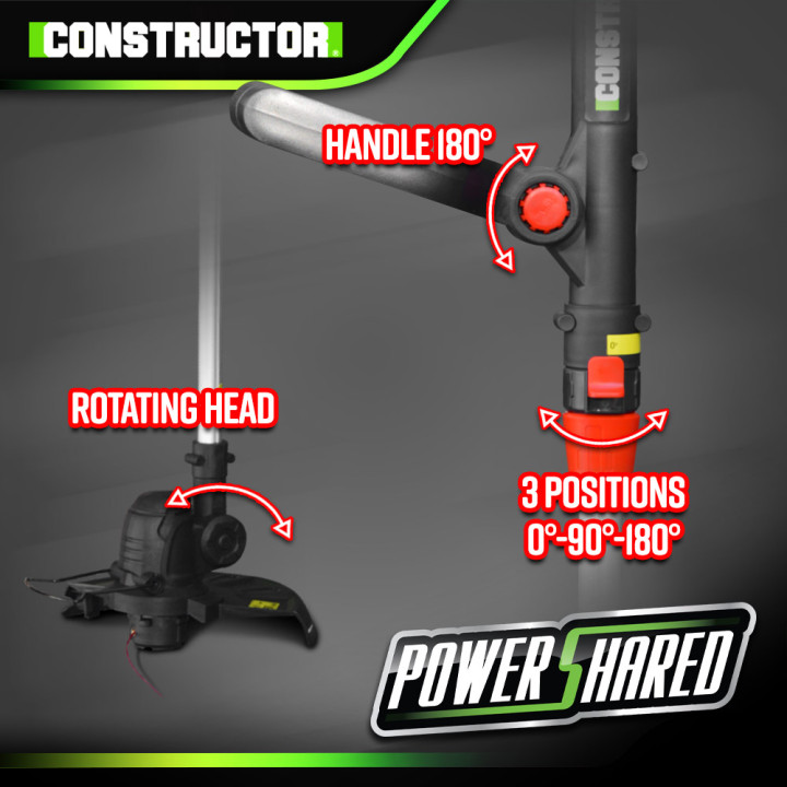 Coupe bordures 20V MAX sans batterie - Manche téléscopique - Constructor