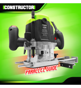 Défonceuse 1050W, pinces de serrage dimaètre 6 et 8 mm avec accessoires - Constructor