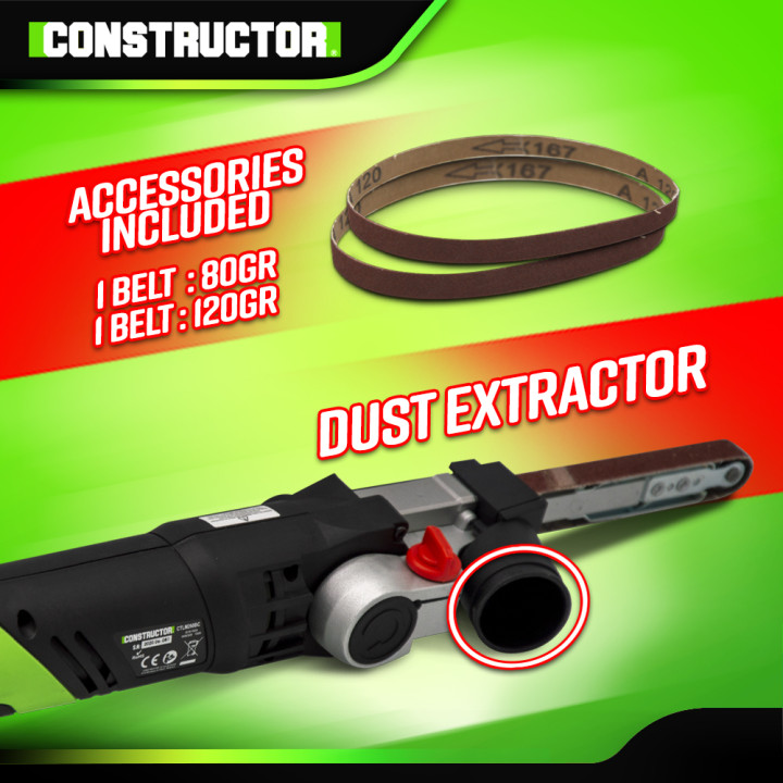 Lime électrique 260W - Vitesse variable - 130 mm + 2 bandes abrasives