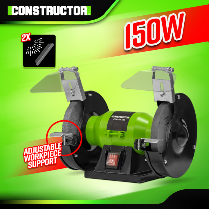 Touret à meuler 150W - 150mm - Double Meule A36 et A60 - 2980 tr/min