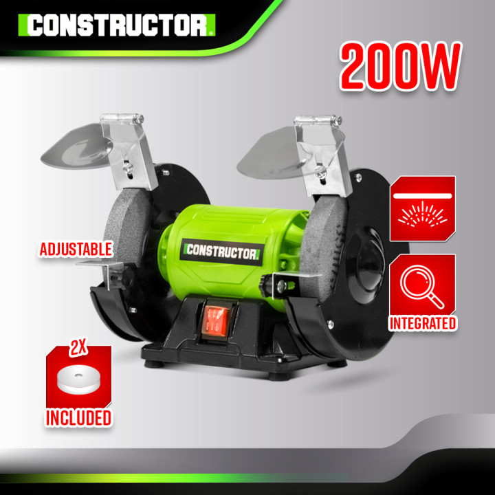 Touret à meuler 200W - 150mm - 2 Meules A36 et A60 - 2980 tr/min