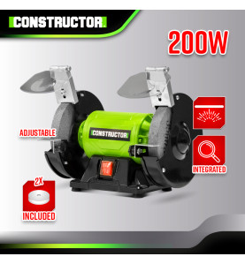 Touret à meuler 200W - 150mm - 2 Meules A36 et A60 - 2980 tr/min