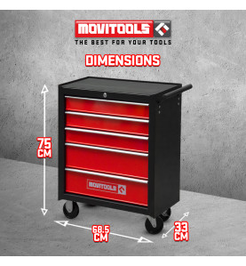 Servante d atelier métallique 5 tiroirs - Movitools