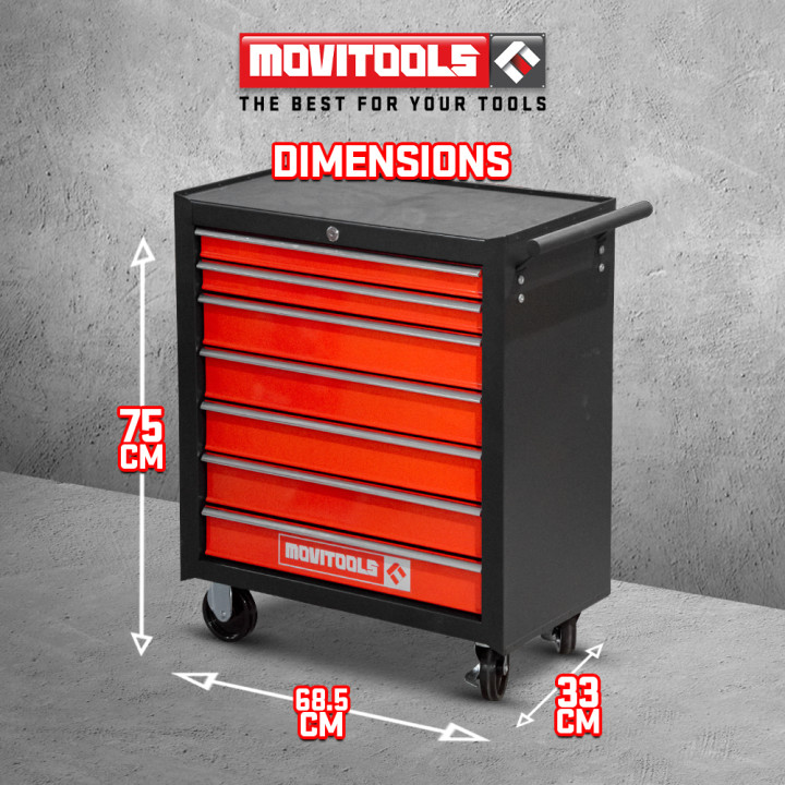 Servante d atelier métallique 7 tiroirs - Movitools