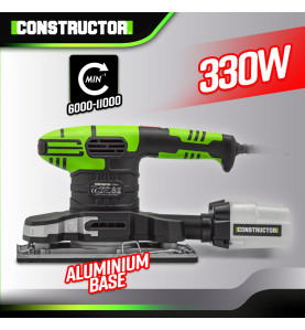 Ponceuse vibrante 330W - Vitesse variable 6000-11000 tpm - Microfiltre - Constructor