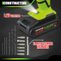 Perceuse visseuse 20V lithium-2 batteries - Chargeur rapide - Constructor