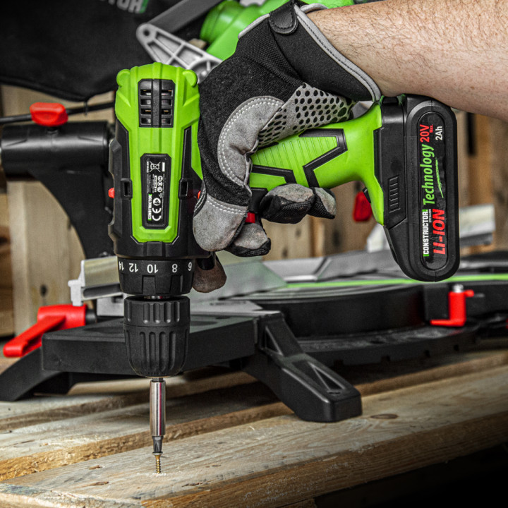 Perceuse visseuse 20V lithium-2 batteries - Chargeur rapide - Constructor