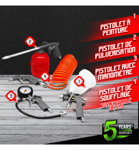 Kit d accessoires 5pcs pour compresseur - Construc