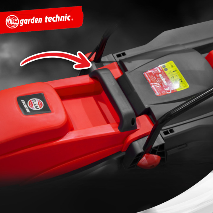 Tondeuse à gazon électrique 1300W - Largeur 32cm, 3 Hauteurs de Coupe, Bac 25L - Elem Garden