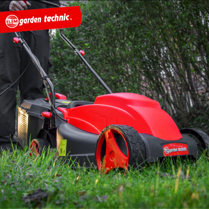 Tondeuse à gazon électrique 1300W - Largeur 32cm, 3 Hauteurs de Coupe, Bac 25L - Elem Garden