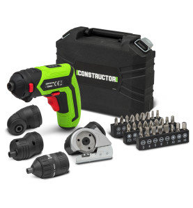 Tournevis rechargeable 4V lithium + accessoires - 4Nm - Coffret de rangement - Constructor