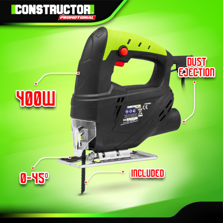 Scie sauteuse 400W - Coupe bois 55 mm et métal 6mm - 1 lame incluse
