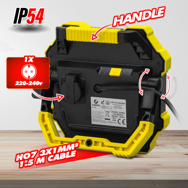 Projecteur led de chantier 40W - I-Watts Pro