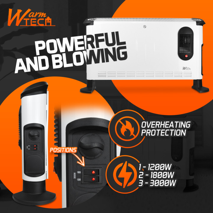 Chauffage mobile 3000W avec soufflerie - 3 positions
