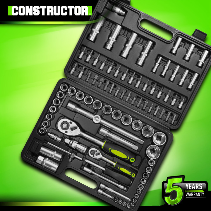 Coffre à douilles et embouts 94 pcs Chrome Vanadium  - Constructor