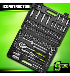 Coffre à douilles et embouts 94 pcs Chrome Vanadium  - Constructor
